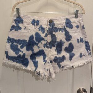 MUMU BLUE Houston‎ high waisted shorts indigo tie dye size 29 boho